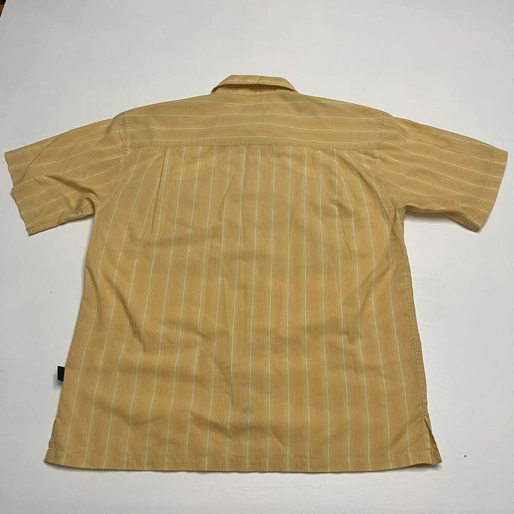 Patagonia Men's M A/C Short-Sleeve Shirt Yellow Striped Button-Down - Picture 7 of 10